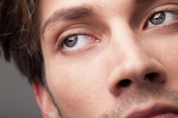 Portrait of a handsome man close up eye