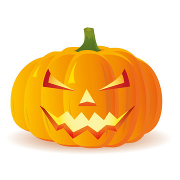 Halloween Pumpkin isolated on white background, vector
