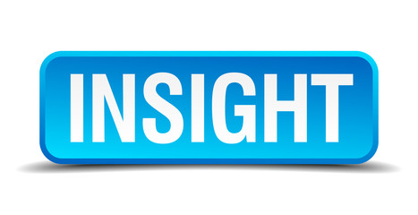 Insight blue 3d realistic square isolated button