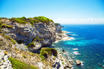 View from the cliff of Bonifacio, Corsica, France