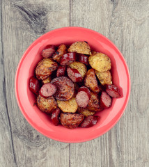 New roasted baked potato in the bowl