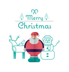 Christmas greeting message with illustrations