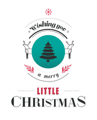 Merry christmas vector with text and icons