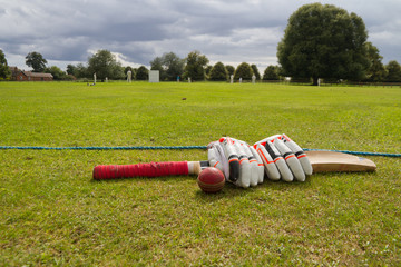 Cricket on the English village green