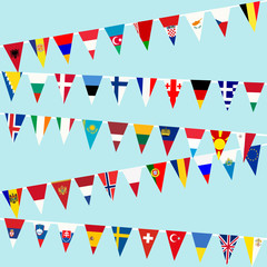 Bunting European countries flags