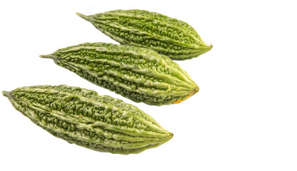 Bitter gourd vegetable over white background