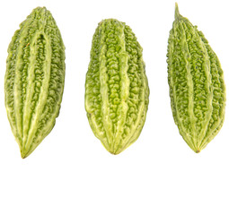 Bitter gourd vegetable over white background