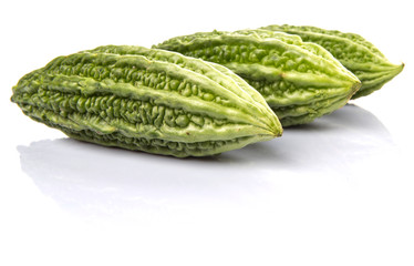 Bitter gourd vegetable over white background