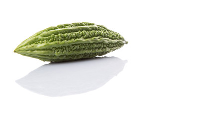 Bitter gourd vegetable over white background
