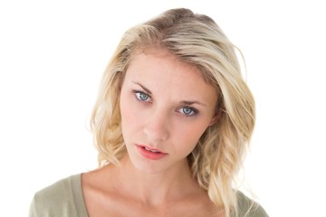 Naklejka premium Close up portrait of attractive young woman