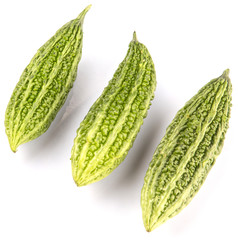 Bitter gourd vegetable over white background
