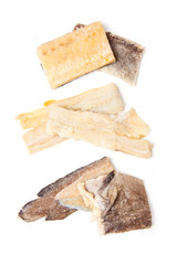 Pieces of salt cod fish