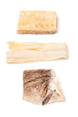 Pieces of salt cod fish