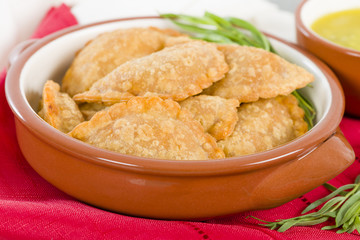Empanadas - Spanish fried pasty filled with chorizo and cheese