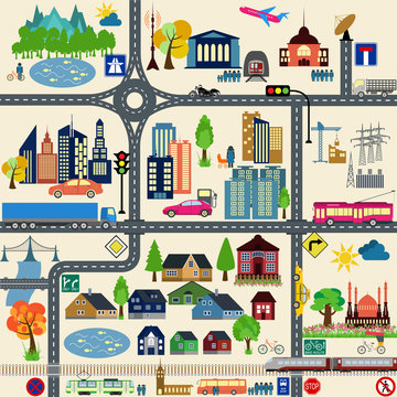 Modern city map elements for generating your own infographics, m