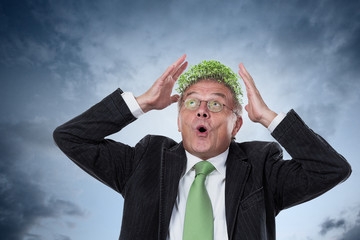 Garden Cress Growing on the Head