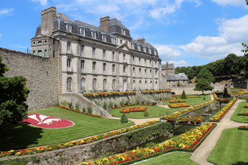 Château de l'Hermine à Vannes - ville touristique de région Bretagne en France.