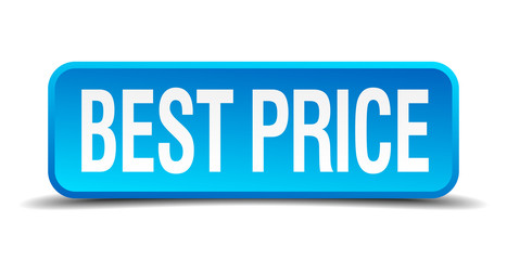 best price blue 3d realistic square isolated button