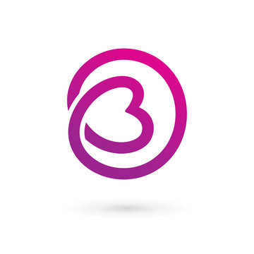 Letter B heart logo icon design template elements.