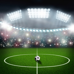 soccer field center and ball