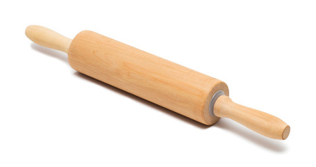 baking rolling pin and on white background