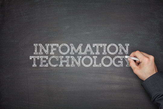Information technology concept on blackboard