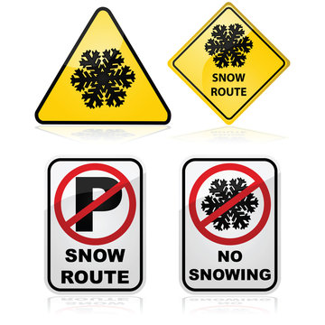 Snow route signs