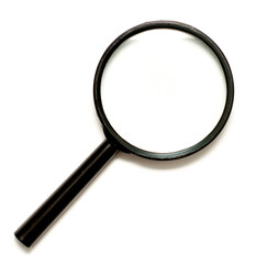 magnifying glass on white background