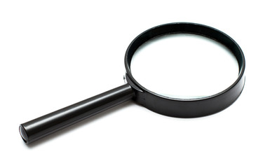 magnifying glass on white background