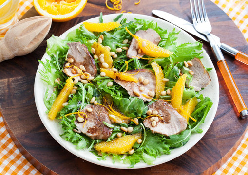 Duck breast and orange salad