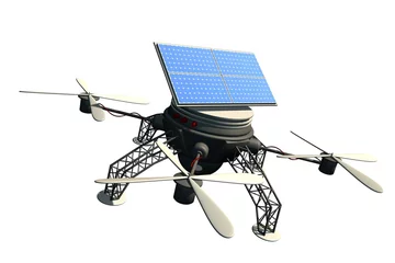 Fototapeten Onbemande drone vliegt op zonne energie © emieldelange