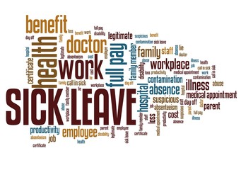 Obraz premium Sick leave - word cloud concept
