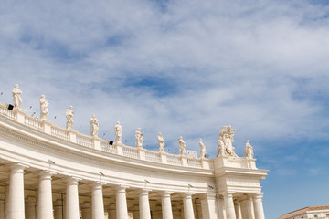 columns and statues in St. Peter's Square, Vatican, Rome