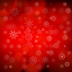 Christmas background with snowflakes and lights. Vector image