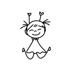 hand drawing happy kids