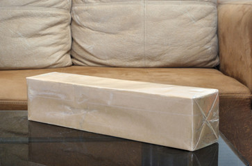 parcel or delivery packagesl in the house