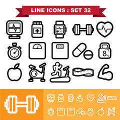 Line icons set 32