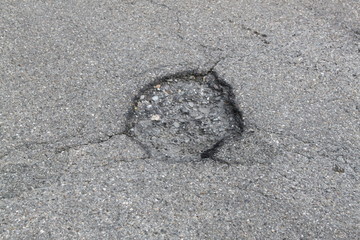Schlagloch in Straße