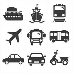 transport icon set