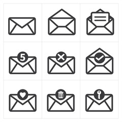 Set of icon for mail. Messages icon