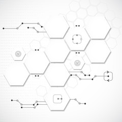 Obraz premium Abstract technological background with various technological ele