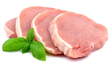 Pork loin sliced