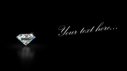 Diamond on black background with reflection © sharkyenergy