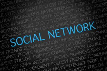 Obraz premium social network word cloud