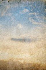 sunset sky, vintage illustration