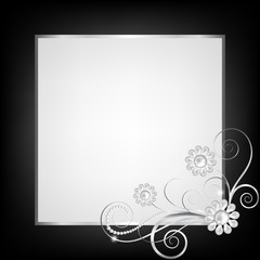 silver jewelry floral frame