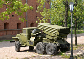 Fighting vehicle of BM-21 (RSZO 