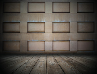 dark room with niches