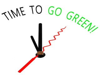 time to go green with clock concept
