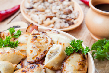 Dumplings with mushroom stuffing